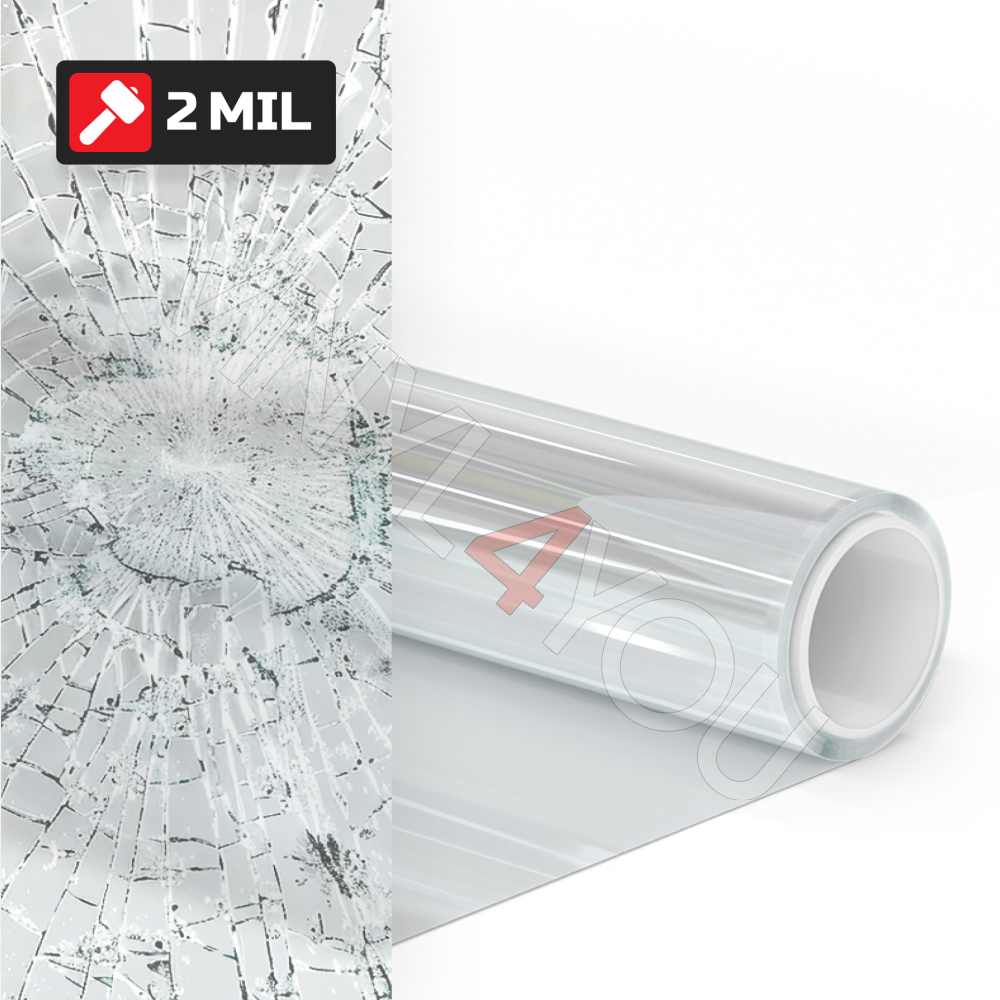 Прозрачная противоударная защитная пленка на окна 2Mil